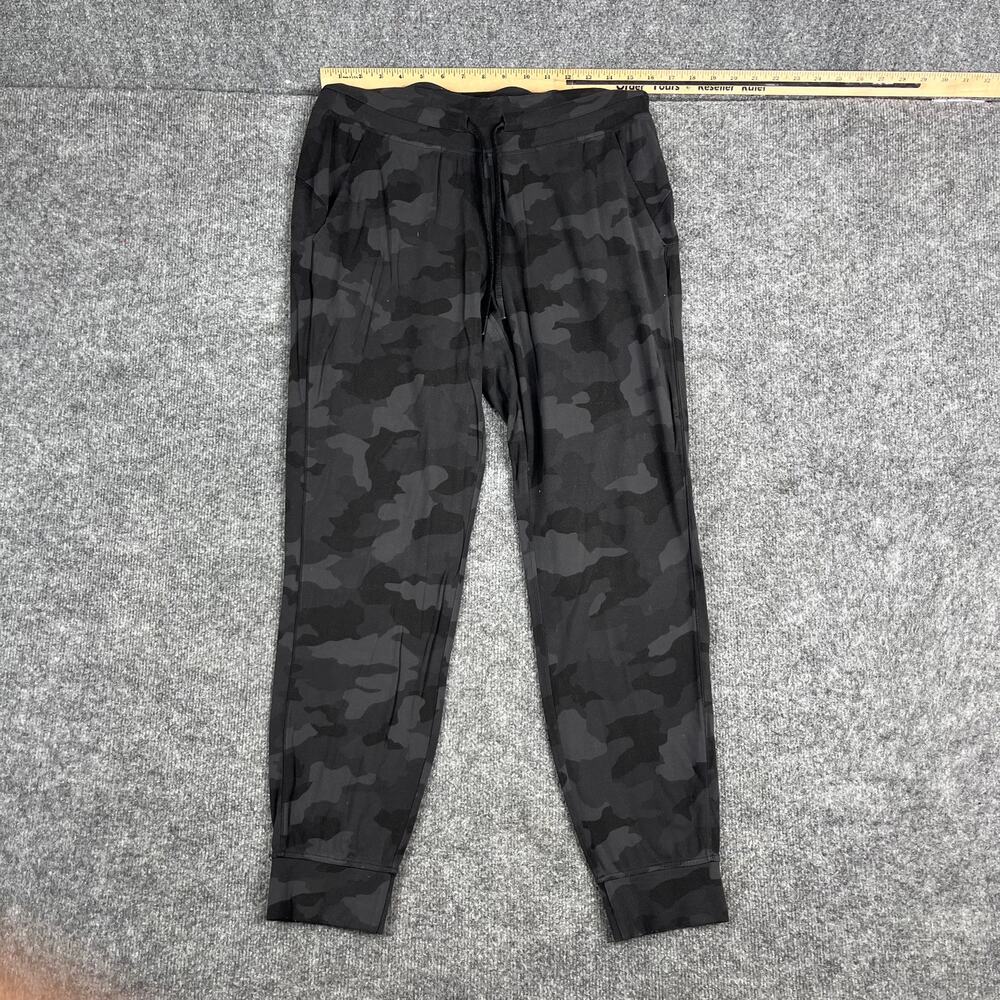 Jogger Pants Womens M Black Camo Athletic Drawstring Tapered Casual Streetwear‎